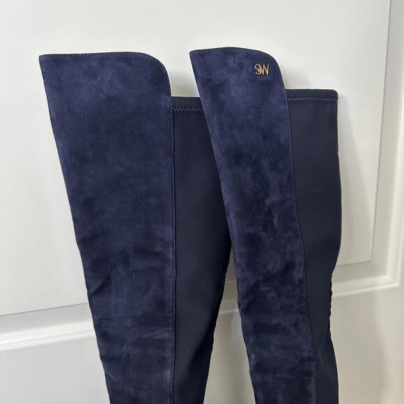 Stuart Weitzman Keelan Over-The-Knee OTK Boots NICE BLUE Size 6.5 - Picture 4 of 7